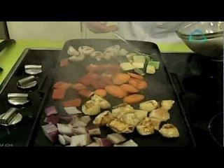Teppanyaki de verduras y pollo
