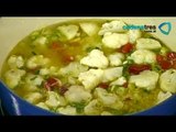 Receta de arroz al curry con coliflor, pimiento y cebollitas. Recetas de comida fáciles y rápidas