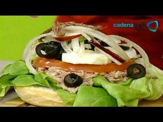 Receta de sandwich de ensalada nicoise. Receta de comida fáciles y rápidas
