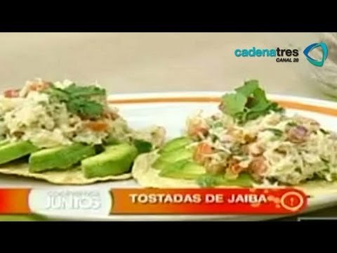 Receta de tostadas de jaiba. Recetas de comida fáciles y rápidas. Comida mexicana