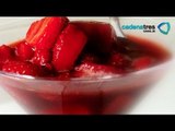 Receta de fresas con salsa de caramelo al balsámico. Receta postres / Recipe of desserts