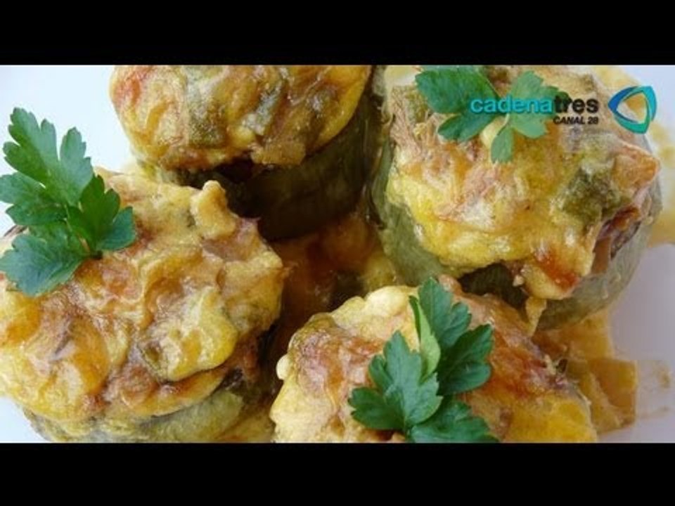 Receta de como preparar verduras rellenas. Rece...