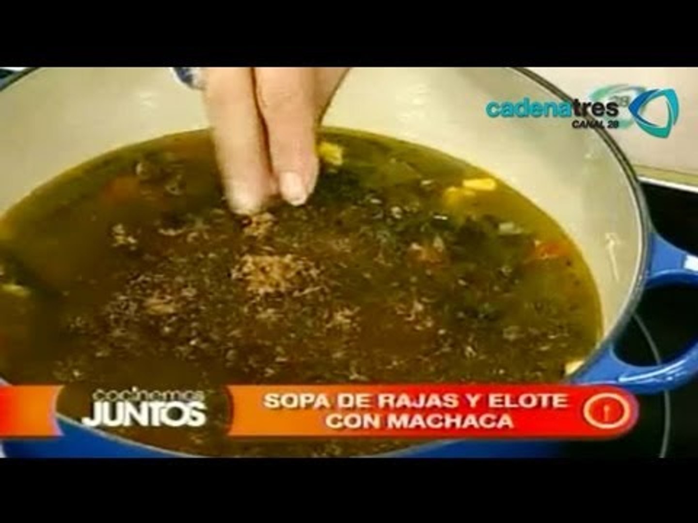 Receta de como preparar sopa de rajas y elote con machaca. Receta comida  mexicana / Receta fácil - Vídeo Dailymotion