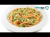 Receta de spaghetti a la carbonara con chícharos. Receta comida italiana / Receta de pastas