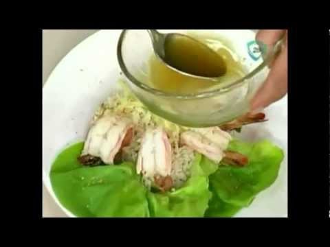 Receta de ensalada de arroz de jazmín con camarones thai. Receta de ensaladas / Receta comida china