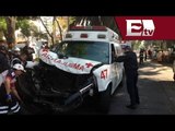 Vuelca ambulancia en el Eje 8; transportaba un paciente / Excélsior informa