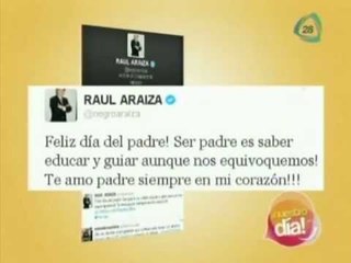 Raúl Araiza felicita a su papá vía twitter a poco tiempo de su fallecimiento