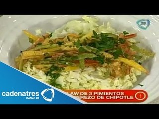 Download Video: Receta de slaw de 3 pimientos con aderezo de chipotle. Receta de slaw / Receta de aderezo