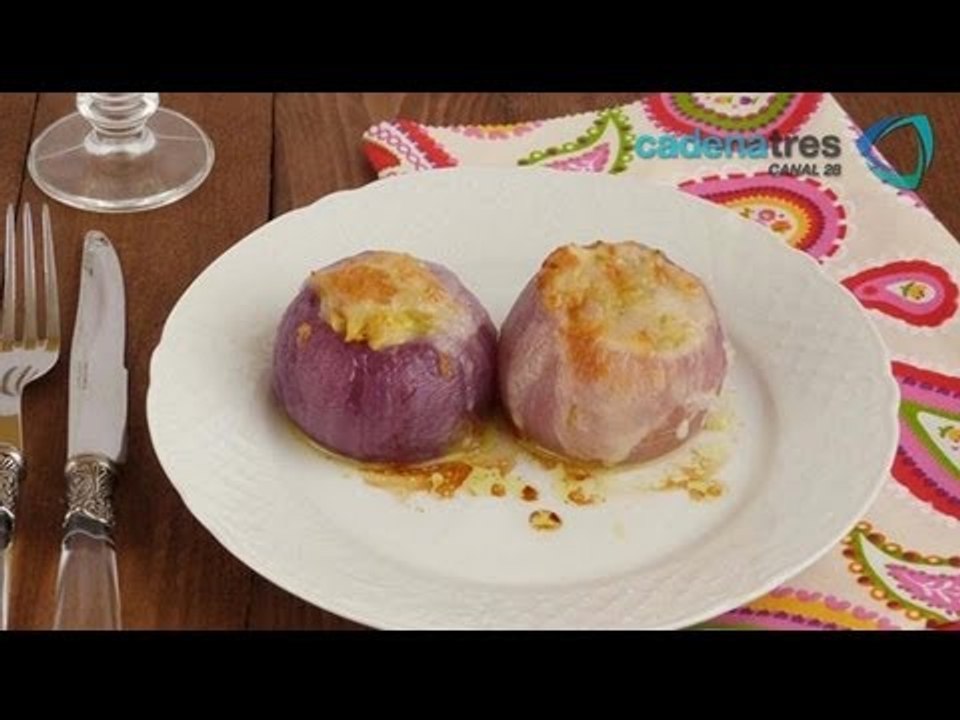 Receta para preparar cebollas rellenas rostizad...