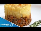 Receta de pie de carne con cubierta de papa. Receta de pie de carne / Pay de carne receta