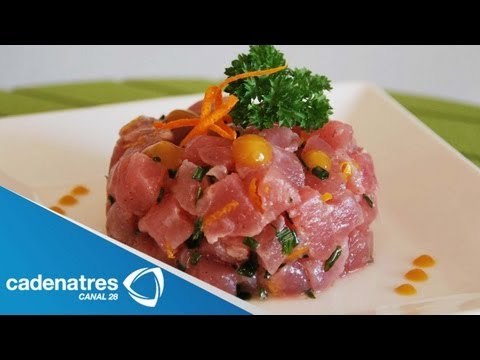 Receta de tartar de atún y vinagreta de chipotle. Receta de tartar / Receta de atún / Vinagreta