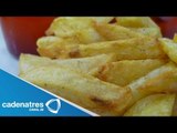 Receta para preparar papas fritas hechas en casa con 5 salsas. Receta papa fritas /