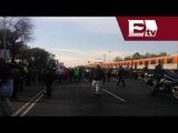 Vagoneros invidentes realizan marcha para denunciar abusos de la policía del metro / Vianey Esquinca