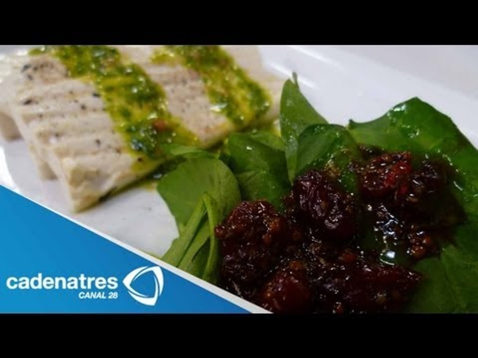 Receta para preparar tofu asado con pesto de ci...