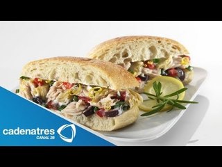 Ciabatta abierta de tomate y queso de cabra / Receta chapata