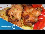 Receta de brochetas de pollo marinado con yogurt con limón y pimienta. Receta de brochetas