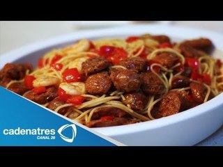 Pasta con chorizo picante / Receta spaghetti