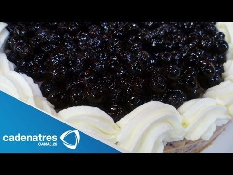 Receta de pastel de queso frío con moras azules. Receta de pastel frío / Receta de postres