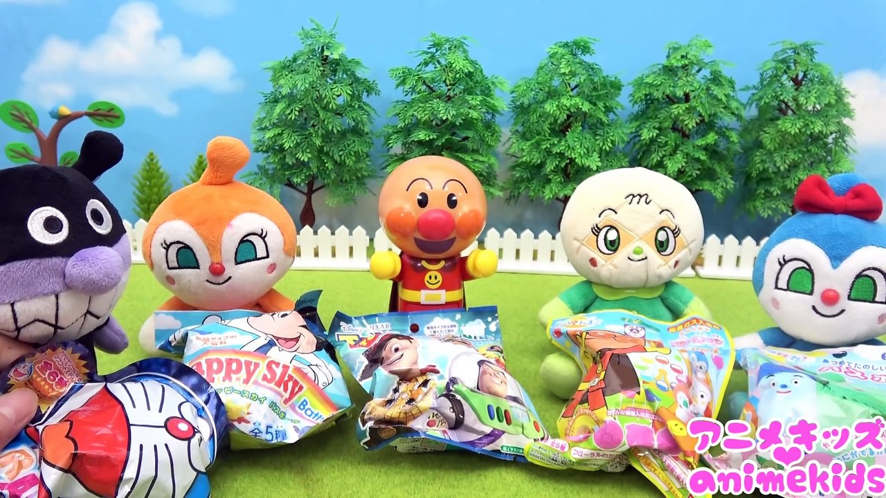 アンパンマン アニメ おもちゃ ウッディ バスボール もらったよ！ 全部まぜてみよう❤ アニメキッズ