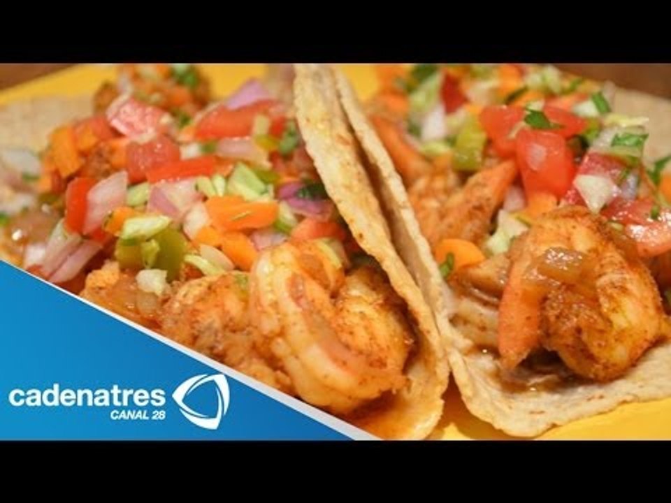 Receta de cómo preparar tacos de camarón con chorizo / Cómo preparar  tacos de camarón
