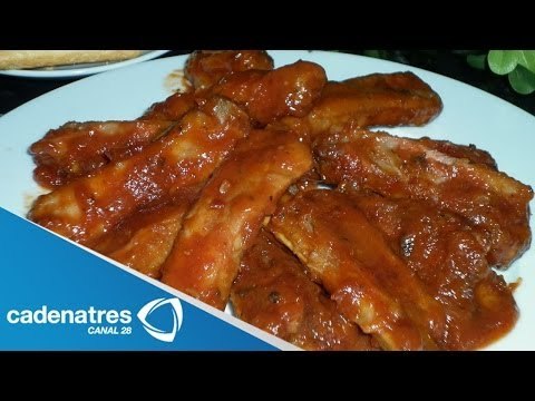 Receta para preparar costillas con salsa de chiles. Receta de costillas / Comida mexicana