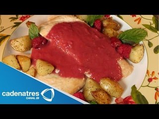 Receta de Pechuga de Pollo en salsa de Frambuesa y chile de árbol