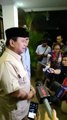Calon Presiden dan Wakil Presiden, Prabowo Subianto dan Sandiaga Uno menyampaikan pernyataannya soal bencana gempa dan Tsunami Palu-Donggala, Sulawesi Tengah. P
