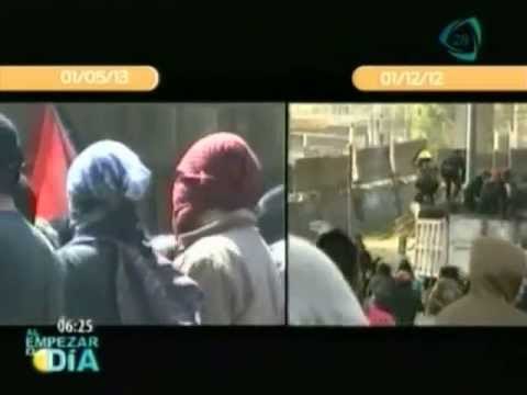 Encapuchados agreden a medios de comunicación tras marcha del 1º de Mayo