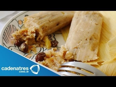 Receta para preparar tamales rellenos de frutas secas. Receta de tamales / Antojitos mexicanos