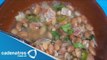 Receta para preparar sopa de frijoles pintos con jitomate y calabaza. Idulio Islas