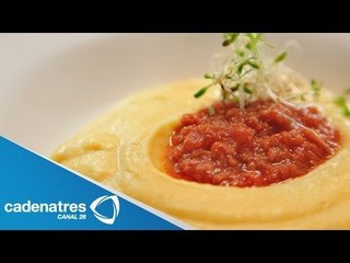 Receta de polenta cremosa con ragu de carne. Receta de polenta / Polenta cremosa