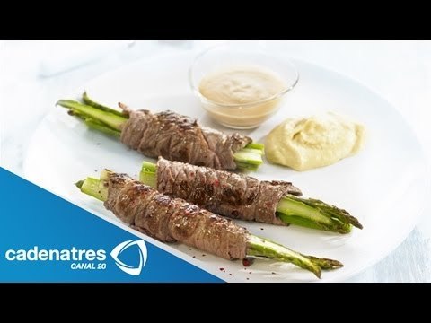 Receta de Rollitos de carne con espárragos / Rollitos de carne con espárragos