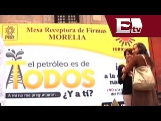 PRD inicia recolección de firmas en Morelia, Michoacán, para detener la reforma energética/ Gloria