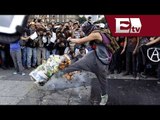 Anarquistas arrojan piedras a a oficinas del PRI / Excélsior Informa