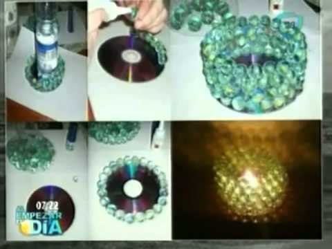 Veladoras hechas con canicas de cristal / Candles made ​​with glass marbles / inventos utiles