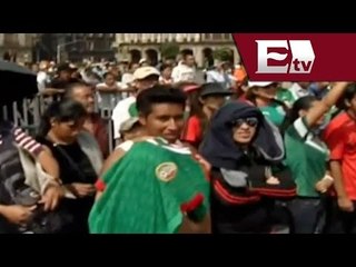 Mexicanos se reúnen en en Zócalo para disfrutar del Mundial  / Paola Virrueta