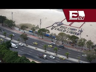 Colosal mosaico humano en una playa de Río de Janeiro contra el trabajo infantil/  Global