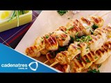 Receta de Brochetas de Pollo con Glaseado de Chipotle y Maple