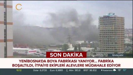 Yenibosna'da boya fabrikasında yangın