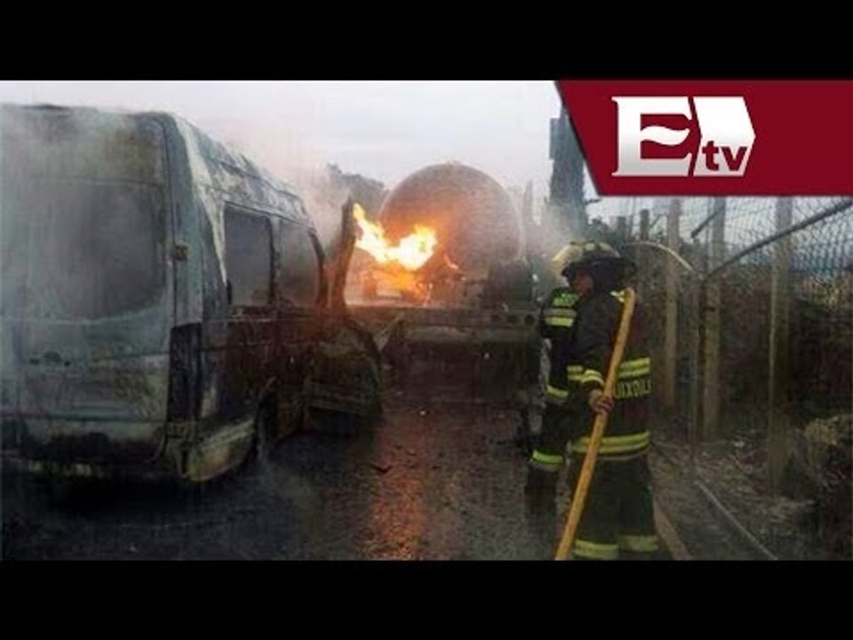 Pipa de gas se incendia tras choque en la autopista Chamapa-La Venta, en Huixquilucan/ Comunidad