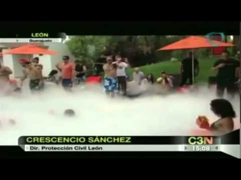 Ponen nitrógeno líquido en pool party de León, Guanajuato