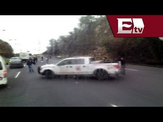 Se registra deslave de tierra en la México-Pachuca / Vianey Esquinca