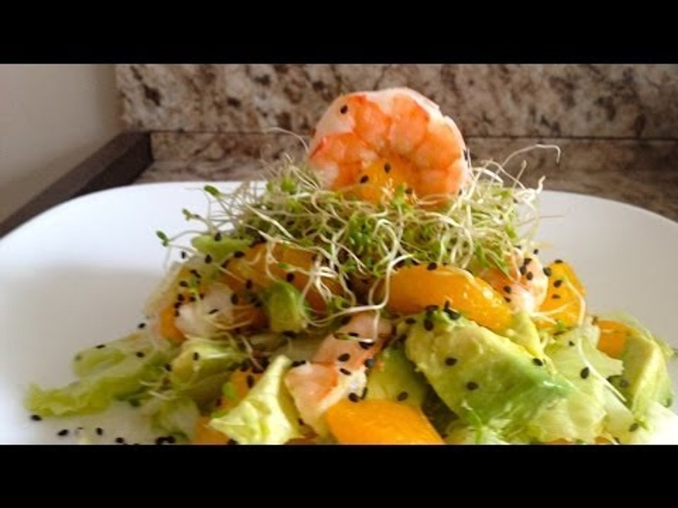 Receta de ensalada de camarón, piña y cacahuate / Recipe of salad of shrimp, pineapple and peanut