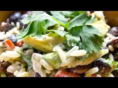 Receta de ensalada de arroz con frijoles estilo caribeño / Salad caribbean style rice and beans