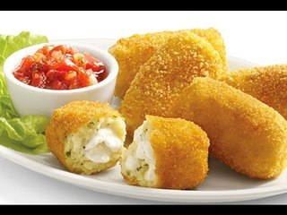 Receta de Croquetas de papa con mayonesa al azafrán