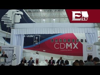 Mancera presenta aeronave para promover al DF en el extranjero  / Andrea Newman