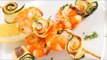 Brochetas de camarón con chutney de pistaches / Shrimp skewers with pistachio chutney