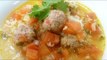 Receta de sopa de albóndigas con arroz y cilantro / Recipe soup with meatballs rice and cilantro