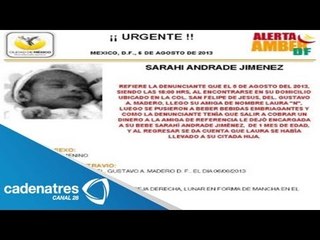 Localizan a la bebé Sarahi gracias a la alerta ambrer / Alerta amber