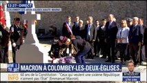 À Colombey-les-Deux-Églises, Emmanuel Macron dépose une gerbe de fleurs sur la tombe du général de Gaulle